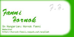 fanni hornok business card